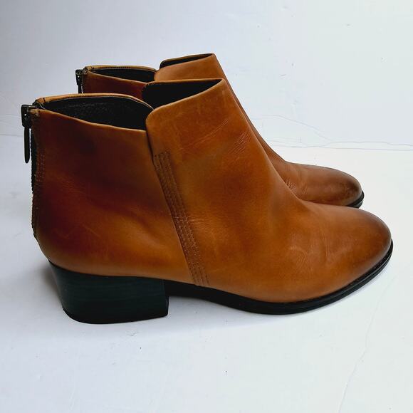 Clarks Elvina Dawn Tan Leather Distress Ankle Boots Size 9 - Picture 10 of 13